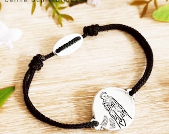 SAINT FIACRE bracelet - 925 silver finish - ø18mm - braided cord of your choice
