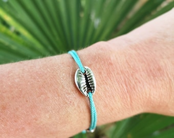 Adjustable Cowrie / Shell Bracelet - color and cord of your choice