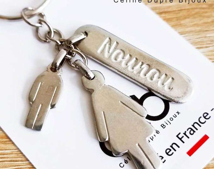 Key ring to say thank you to the mistress, master, nanny.... - Raw pewter