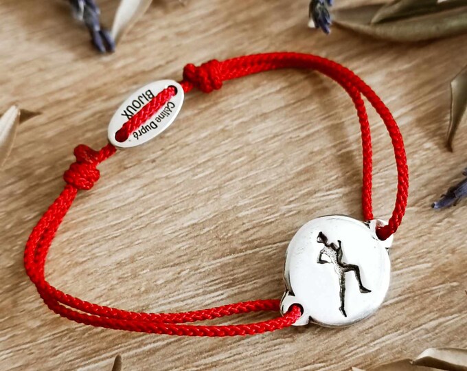 Adjustable Running/running bracelet - ø16mm - braided cord of your choice