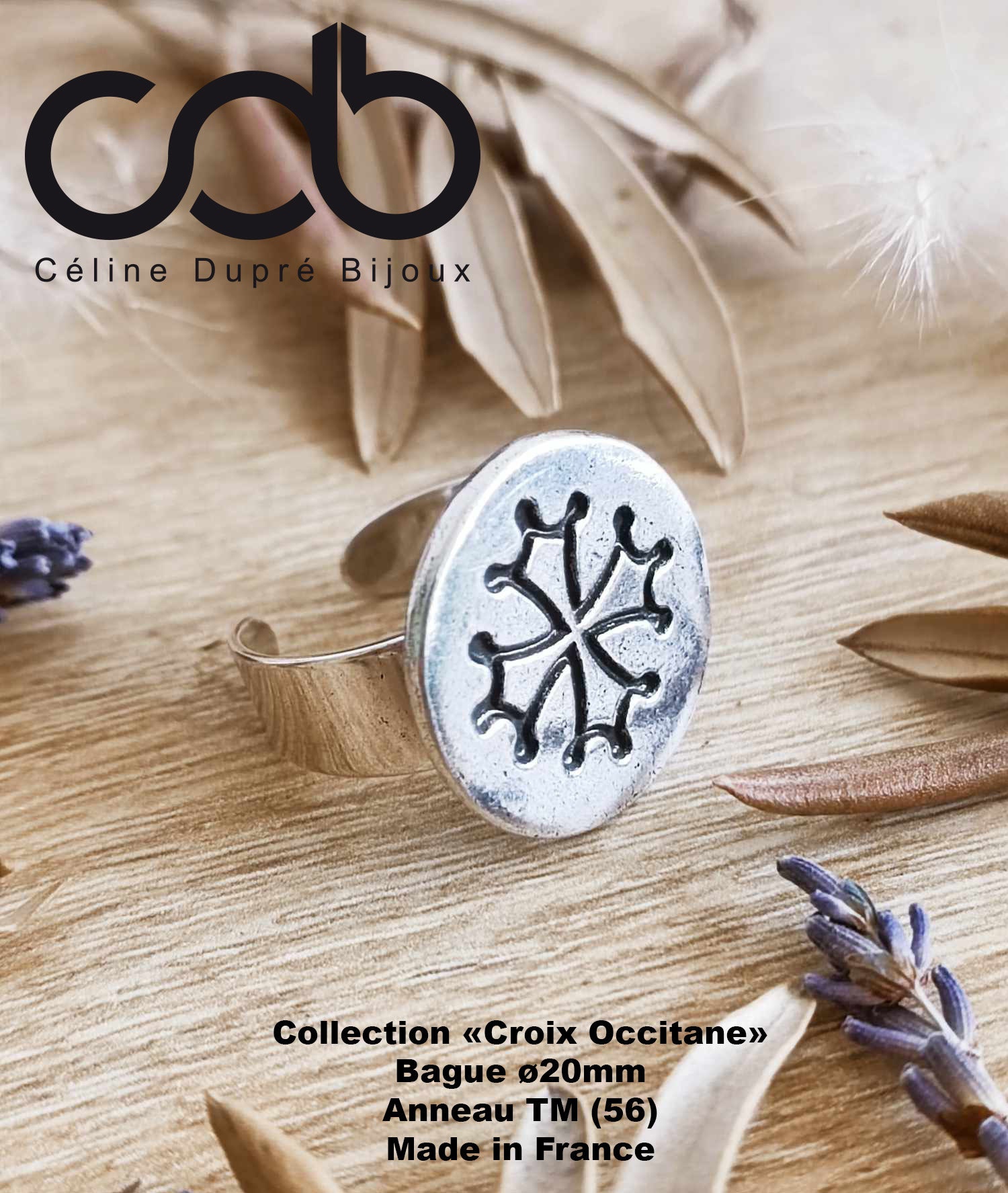 Bague croix occitane taille au choix finition argent 925 Etsy France