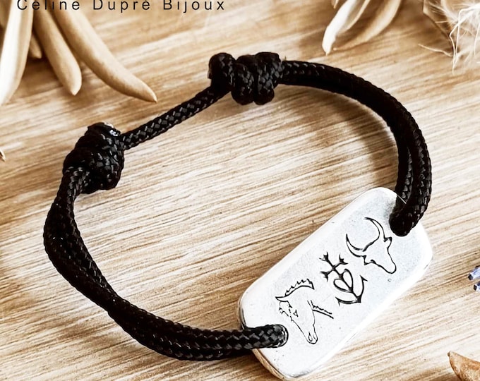 Camargue bracelet with Paracord cord ø3mm - 16x35mm - size and color of your choice
