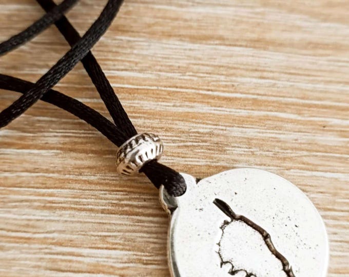 Corsican hollow necklace - Round ø20mm - Cord of your choice
