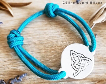 "Celtic Triangle / Brittany" bracelet - ø25mm medal with ø3mm Paracord cord - size and color of your choice