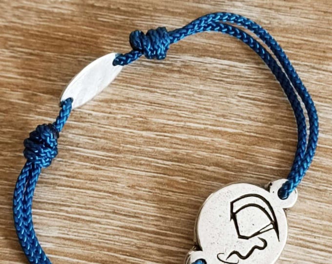Adjustable Kitesurf Bracelet – French handcrafted jewelry, silver finish, ø17mm