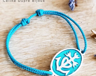Camargue Cross Bracelet - adjustable - Oval 18x25mm - Color and size of your choice