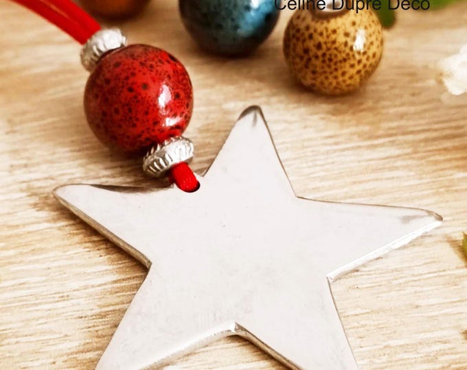 Hanging Star Decoration - in raw tinplate