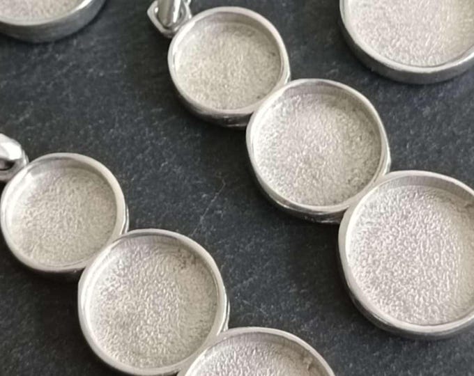 Raw tinplate jewelry base - Multi-cup 17x43mm