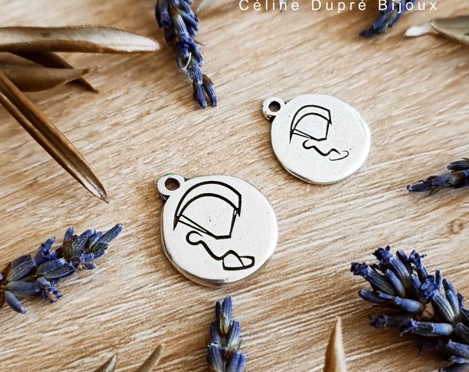 Pendant / Charm's Kitesurf for bracelet - tinplate silver finish 925 - model of your choice - Made in France