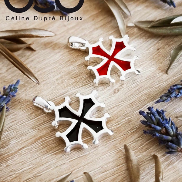 Pendentif Croix Occitane ø30mm  - Avec ou sans chaine - couleur au choix