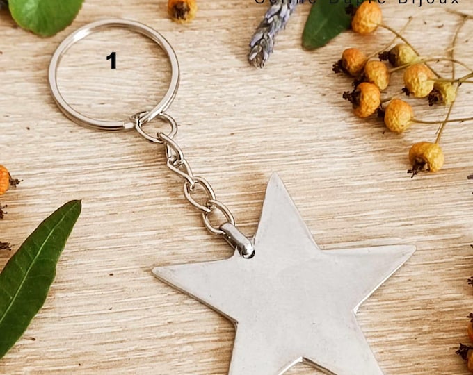 Tinplate key ring - Star - model of your choice