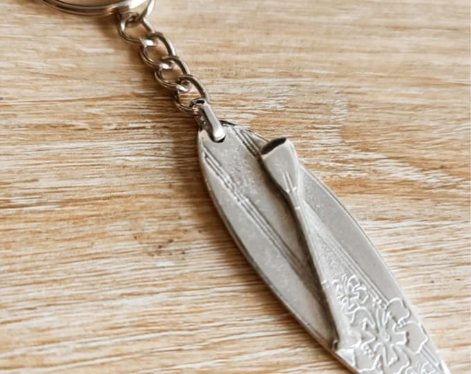 Paddle keychain - 15x50mm - in raw tinplate - Customizable