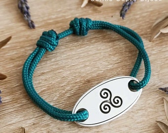 Celtic Triskel bracelet with Paracord cord ø3mm - size and color of your choice