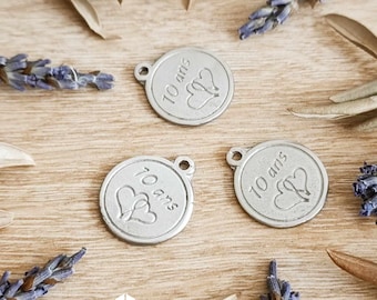 Round tinplate medal ø18mm - model of your choice - x1 - Made in France