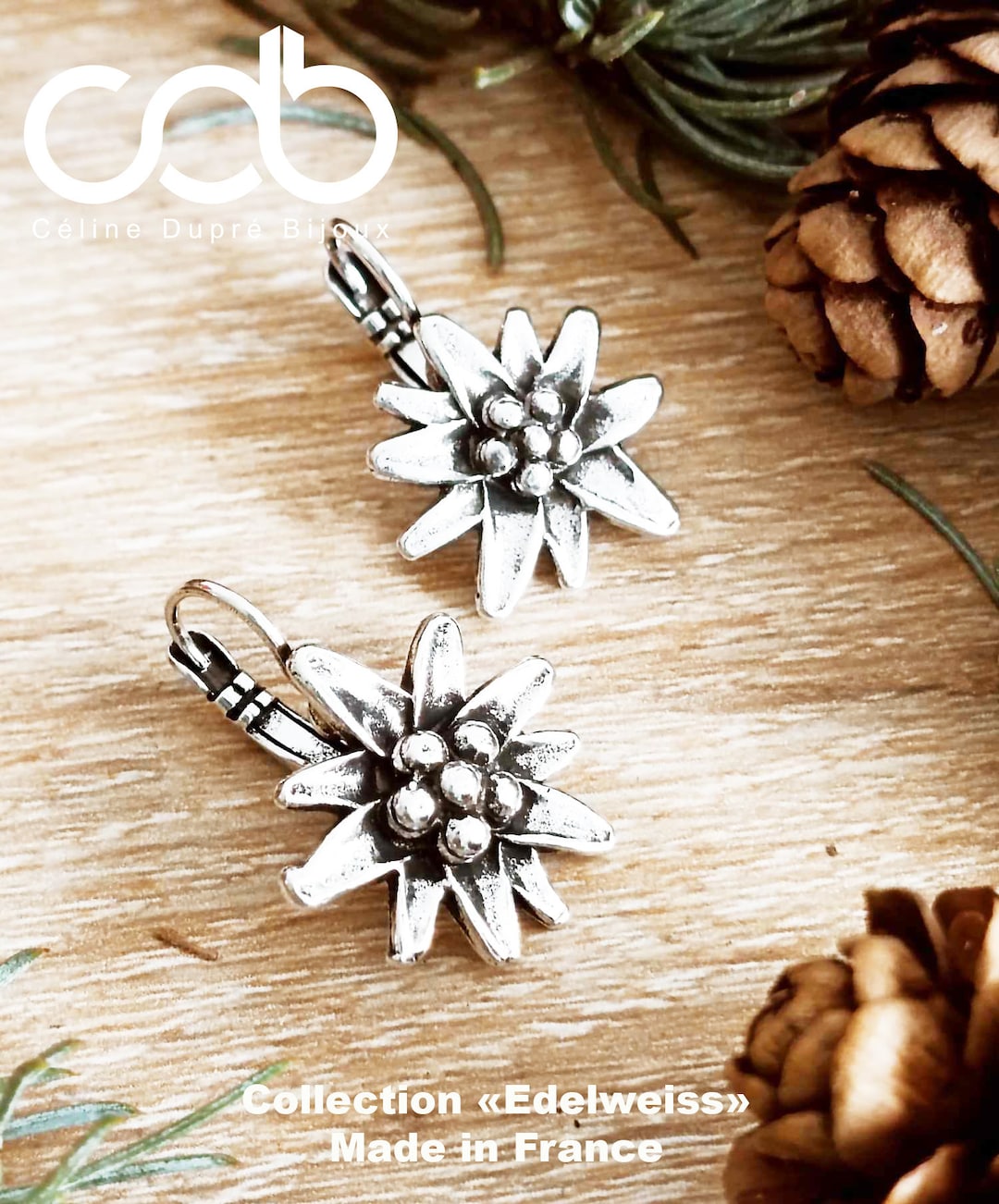Edelweiss Earrings ø20mm in White Iron With 925 Etsy