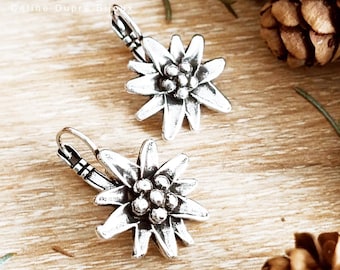 "Edelweiss" earrings - ø20mm in tinplate with 925 silver finish