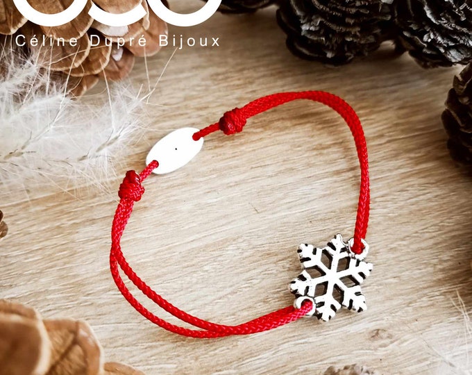 "Snowflake" bracelet, white iron, 925 silver finish - ø18mm, color of your choice