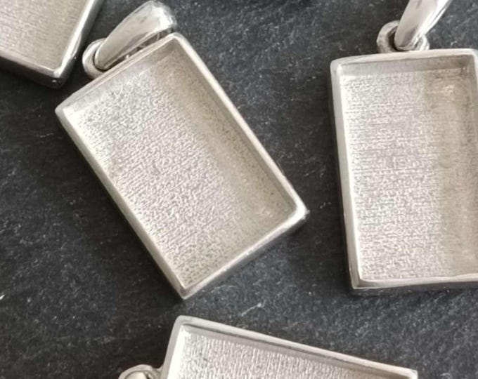 Raw tinplate jewelry base - Rectangle 16x24mm