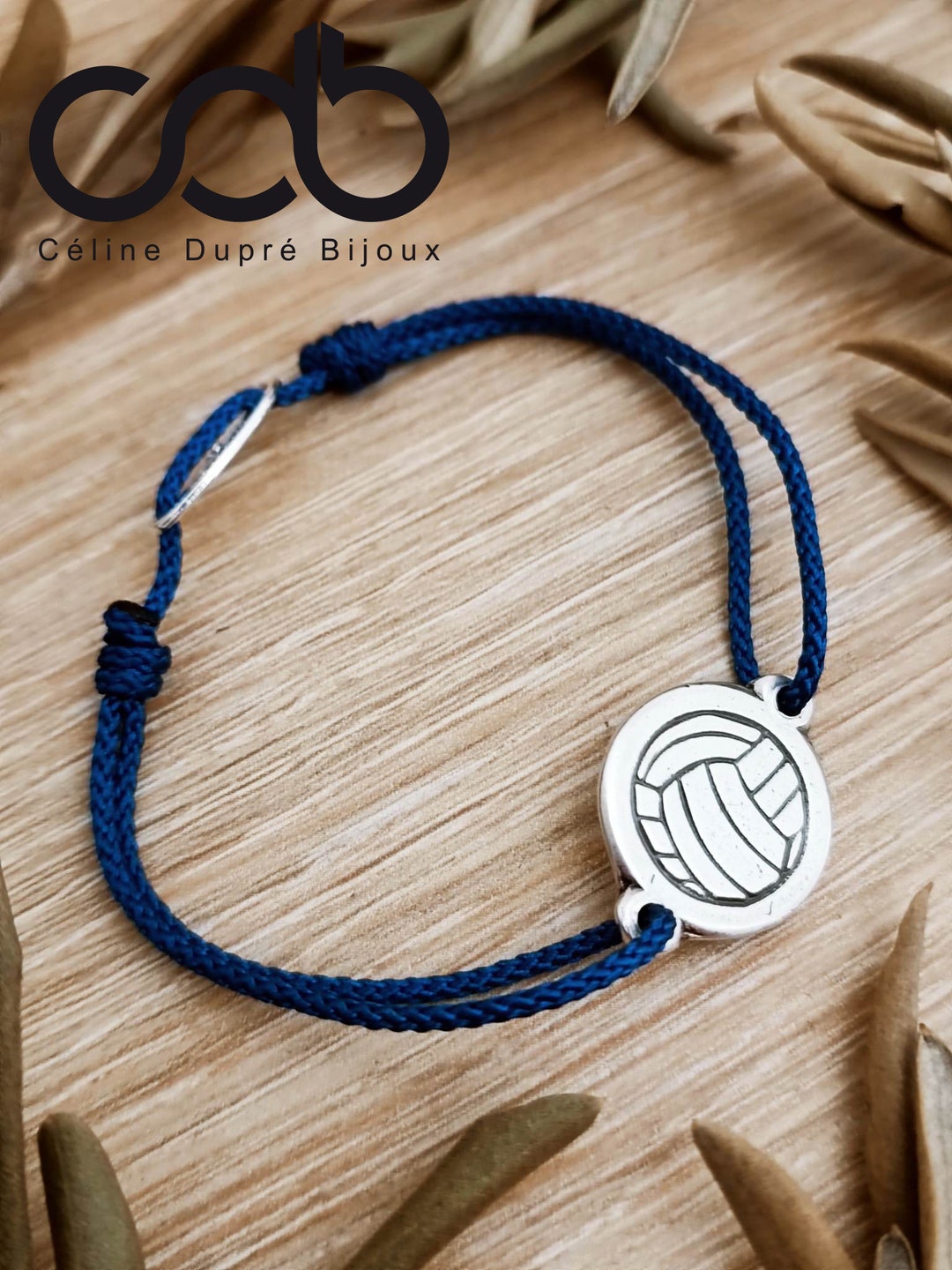 Volley Ball Bracelet in White Iron With 925 Silver Finish ø16mm Braided
