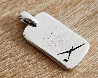 Glider Pendant - 16x28mm rectangle medal - Made in France