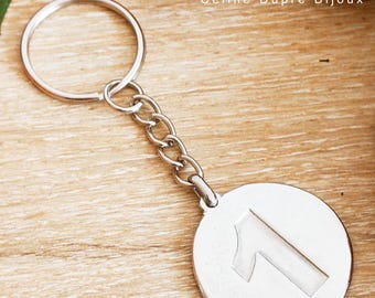 Tinplate key ring - Cotton Wedding / 1 year - model of your choice