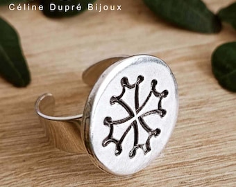 Occitan cross ring size of your choice - 925 silver finish