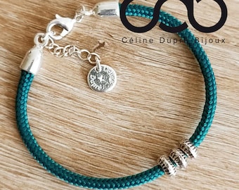 Surf bracelet with 3 beads and ø3mm Paracord cord - size and color of your choice