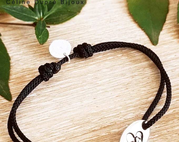Bracelet 14 with heart (Lead Wedding) - silver finish tinplate - Oval 9x15mm