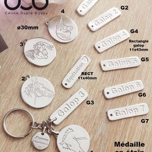 Raw tin medal on the theme of horse / riding - different sizes and models