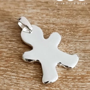 Gingerbread Man Pendant - Pendant size 20x30mm in 925 silver finish with or without chain