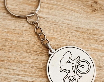 Tinplate key ring - Bicycle - ø30mm