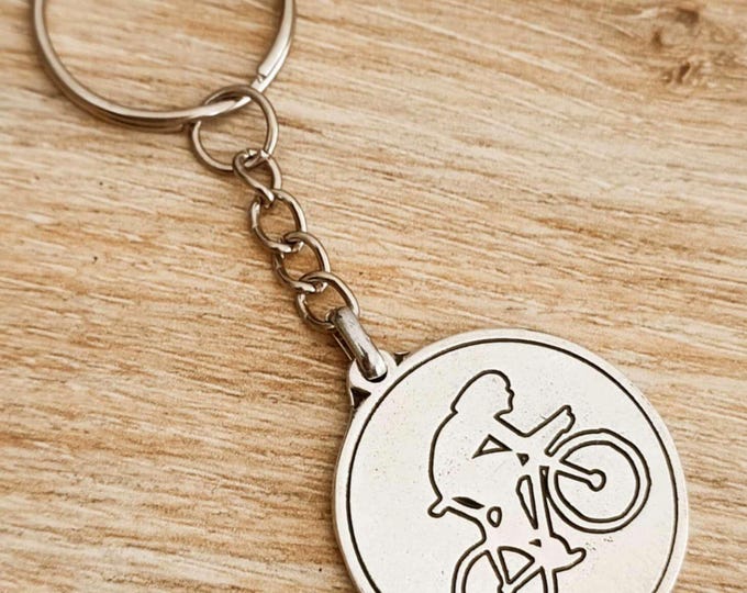 Tinplate key ring - Bicycle - ø30mm