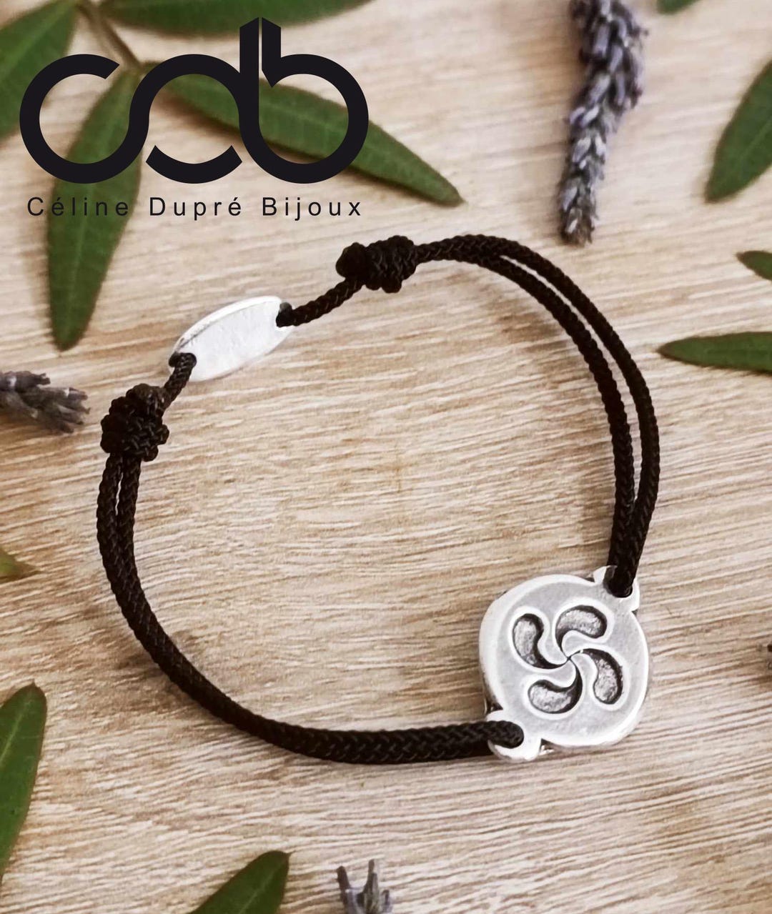 Pulsera Con Abalorio Redondo De Lauburu Con Cinta Colores Bandera Euskadi