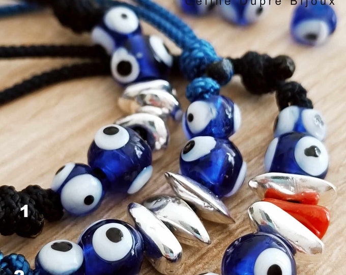 Bracelet on the theme of Greece - silver finish tinplate beads - model of your choice