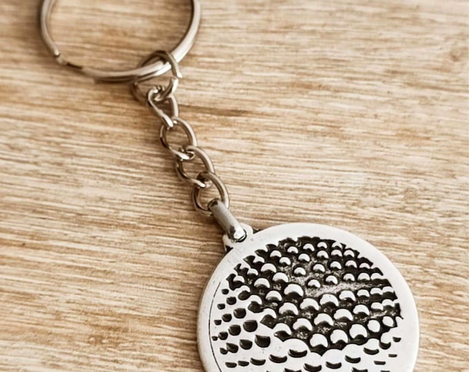 Tinplate key ring - Golf ball - ø30mm