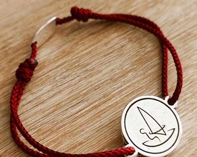 Windsurf Bracelet / Sail Plant - Tinplate with 925 Silver Finish - ø18mm