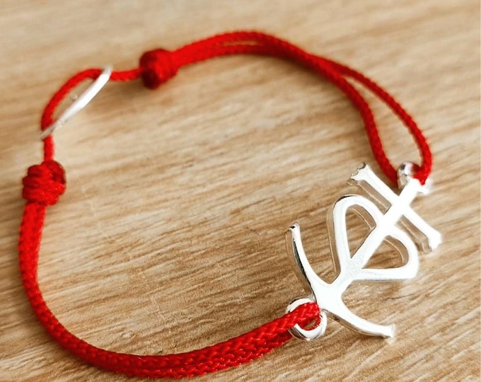 Camargue Cross Bracelet - Tinplate with 925 Silver Finish - 17x23mm - Cord Color of Your Choice