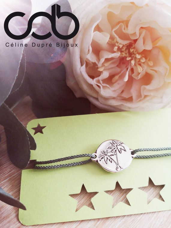 Palm Tree Bracelet - ø18mm - Adjustable Cord of Your Choice - Etsy