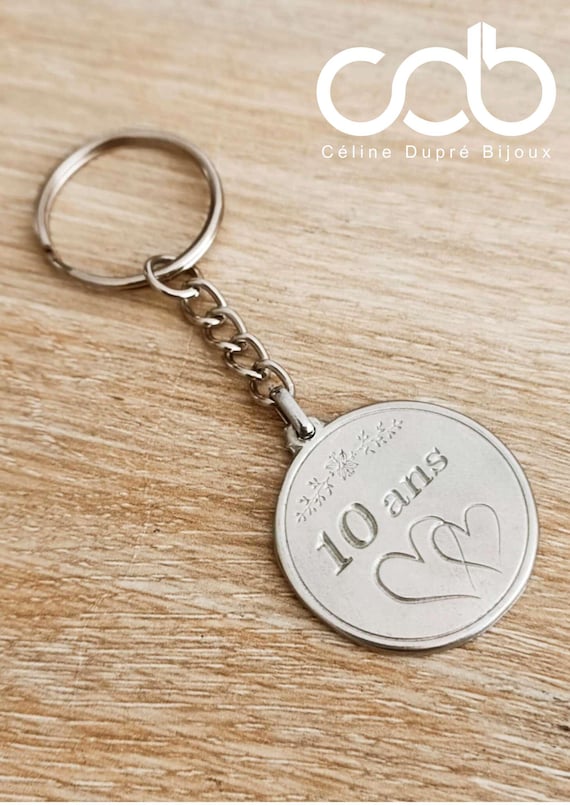 ピューターキーホルダー - ハートの10年 - ø30mm - Etsy 日本