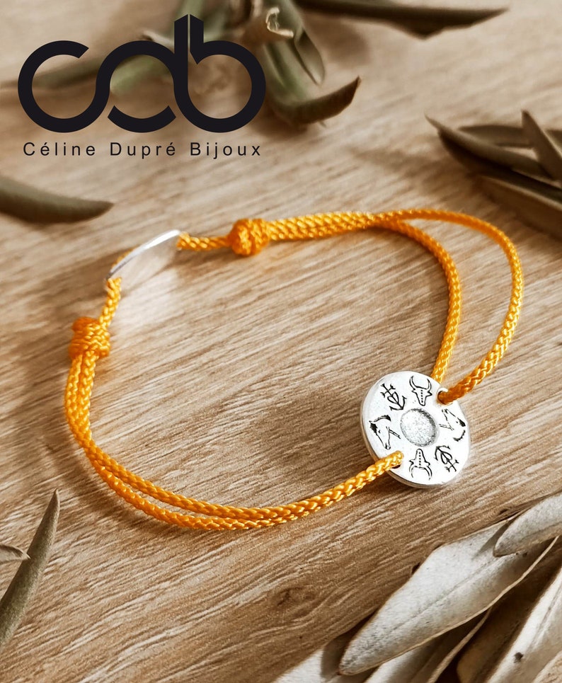 Camargue cross bracelet, bull, horse adjustable ø16mm color and cord of your choice image 2