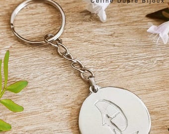 Tinplate key ring - Wingfoil (woman) - model of your choice