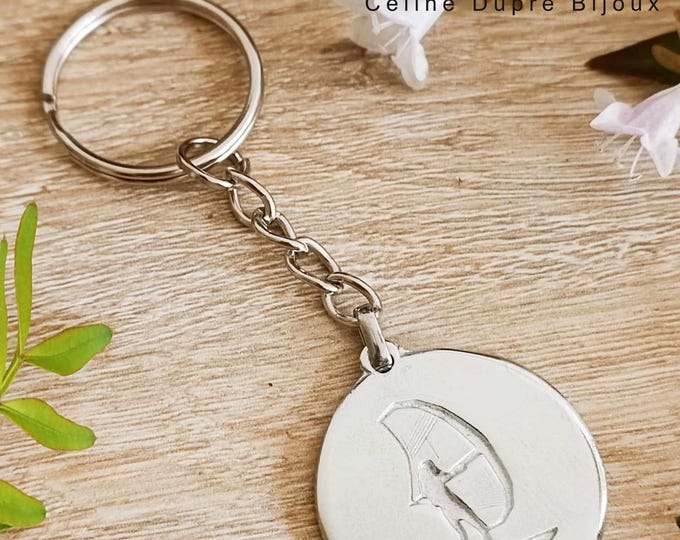 Tinplate key ring - Wingfoil (woman) - model of your choice