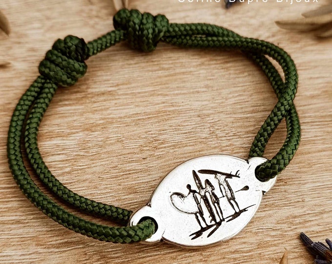 PADDLE bracelet: GLIDE for ALL with Paracord cord ø3mm - size and color of your choice