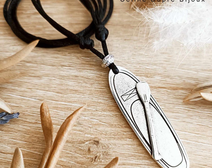 Paddle adjustable necklace - 925 silver finish - Size and color of your choice