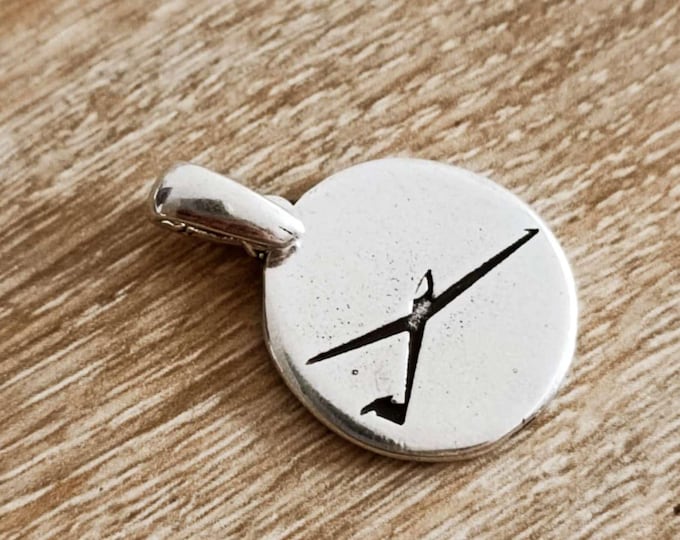 Glider Pendant - Round Medal ø20mm - Made in France