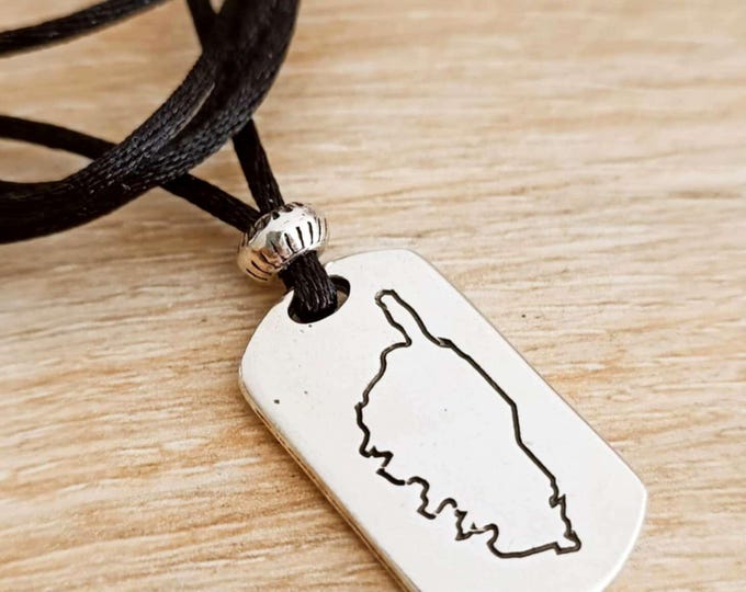 Collier Corse - Rectangle 20x34mm - Cordon au choix
