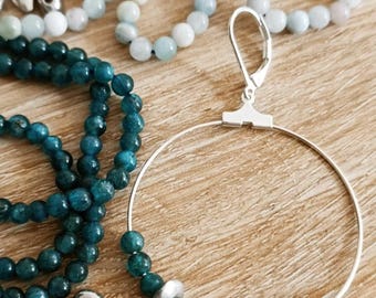 Creole earrings with natural pearls & tinplate / - pearls of your choice