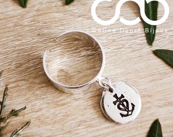 Ring with Camargue cross tassel ø12mm - ring of your choice