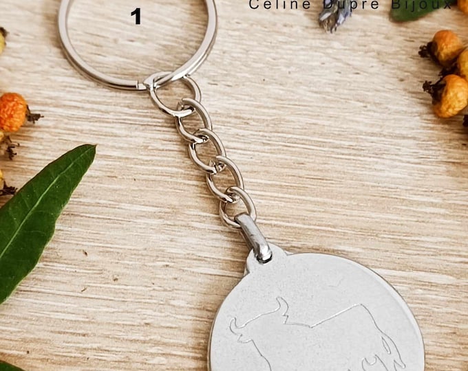 Tinplate key ring - Spanish Bull - model of your choice