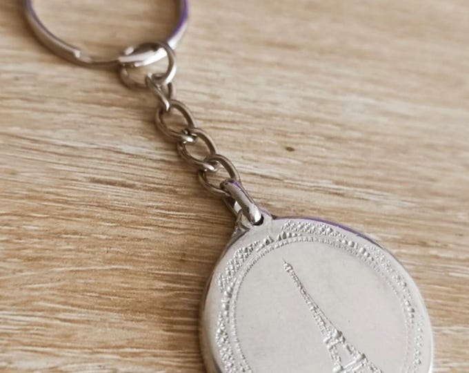 Tinplate key ring - Eiffel Tower - ø30mm - tinplate